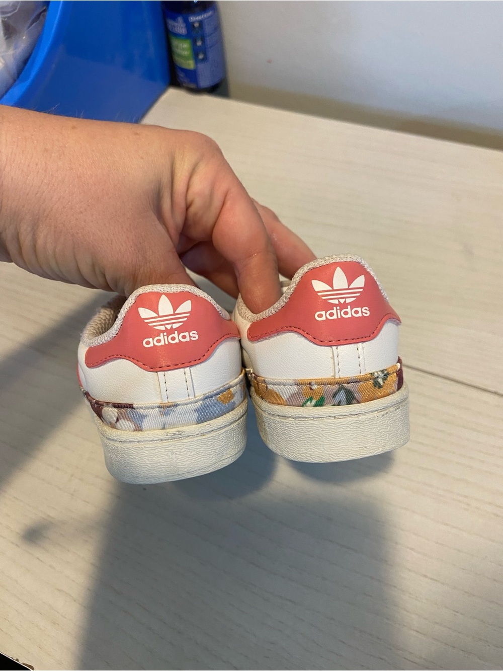 adidas Kids White and Pink Three-Stripe Sneakers - Picture 2 of 6